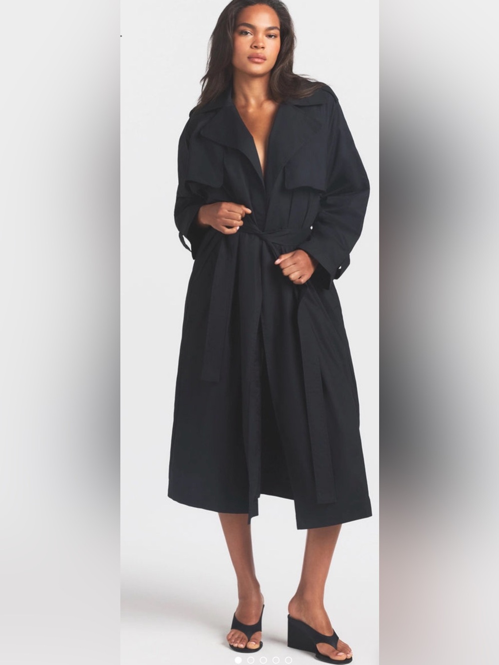 SKIMS WOVEN COTTON OVERSIZED TRENCH
COAT. SZ Small. NWT ONYX